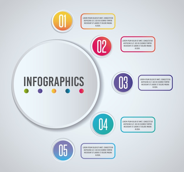 Premium Vector | Infographic presentation with circle shapes and numbers