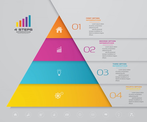 Premium Vector Infographic Pyramid With Four Levels