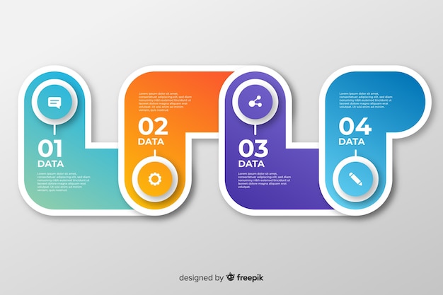 Infographic steps collection flat design Free Vector