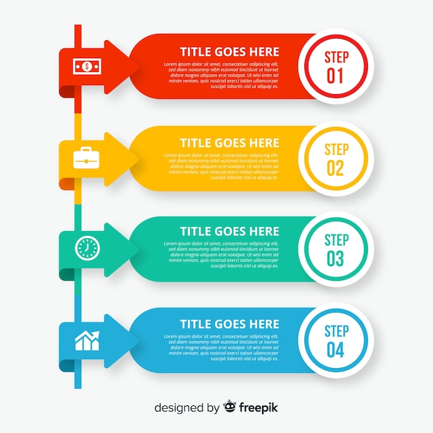 Free Vector | Infographic steps concept in flat style