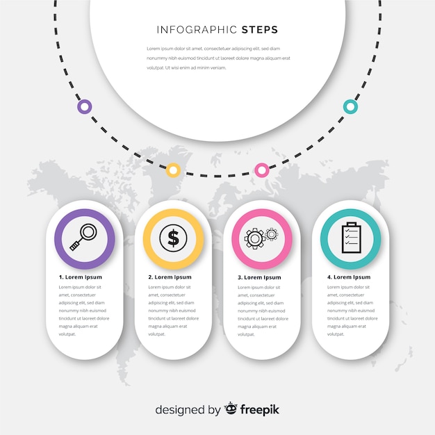 Infographic steps concept in flat style Free Vector