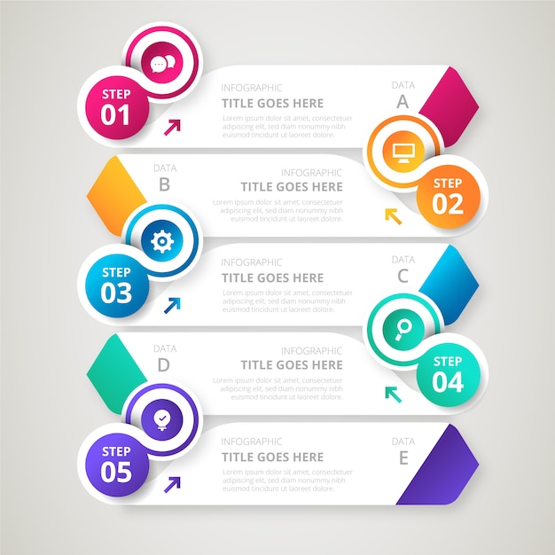 Free Vector | Infographic steps gradient template