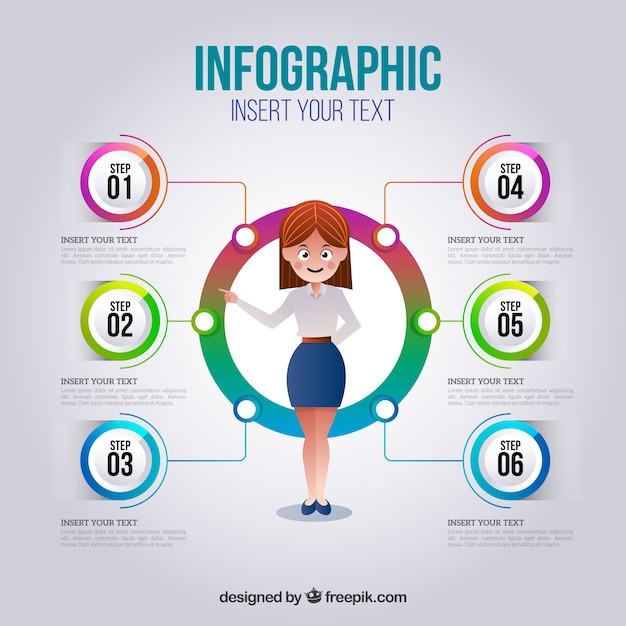 Infographic steps in realistic style Free Vector Infographic steps in realistic style Free Vector