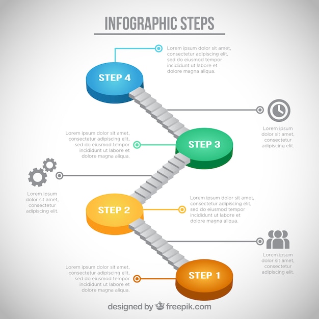 Free Vector | Infographic steps in isometric design