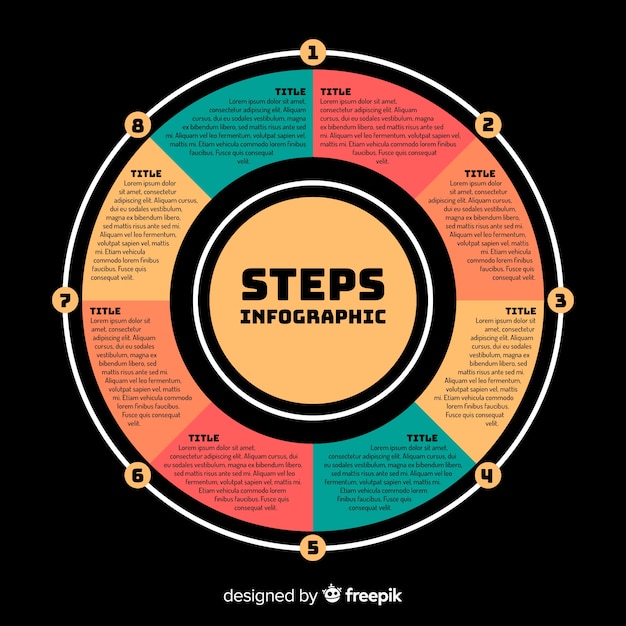 Infographic steps template flat style Free Vector