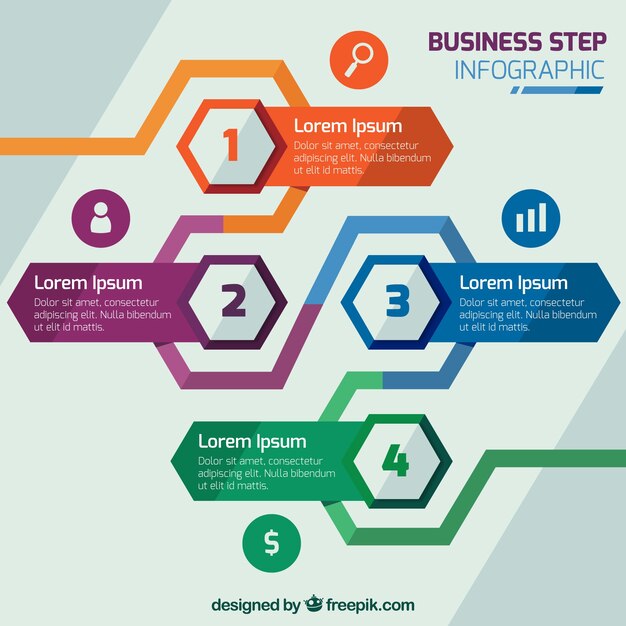 Infographic Steps With Business Style Vector | Free Download