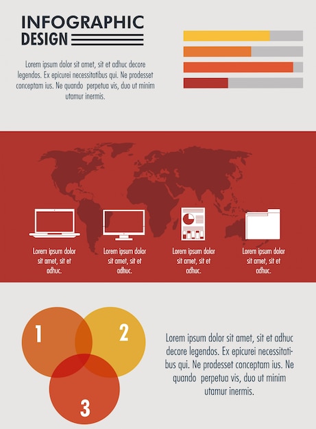 Premium Vector | Infographic technology design on red and orange colors