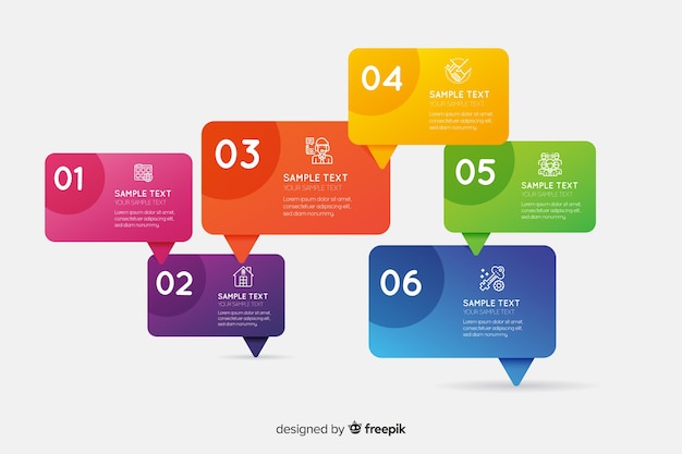 Infographic template in gradient style Free Vector