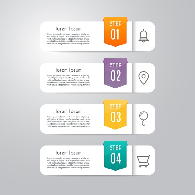 Infographic template with 4 options Premium Vector