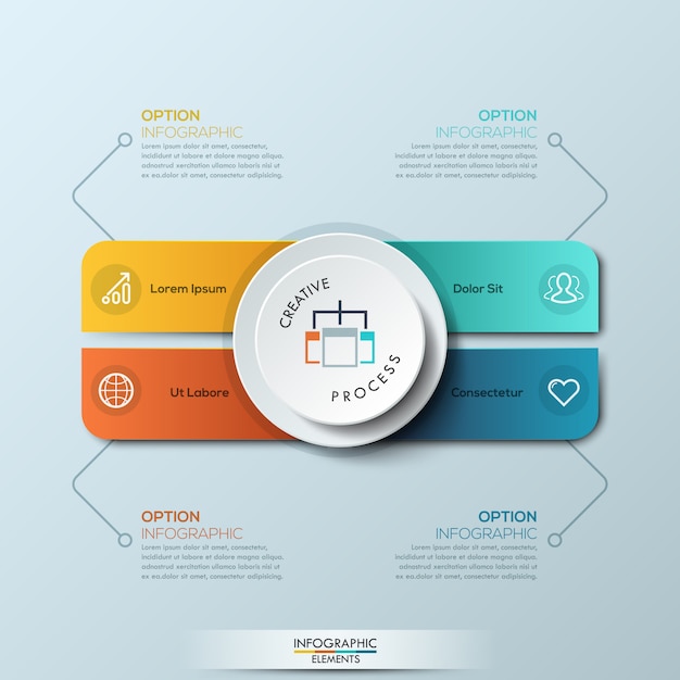 Infographic Template With Separate Rounded Rectangles Vector Premium Download 0182