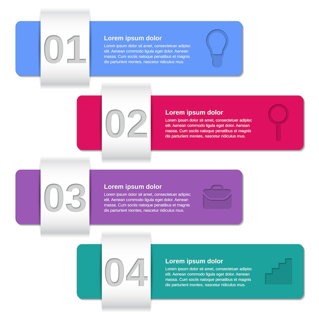 Infographic templates 4 steps, Premium Vector
