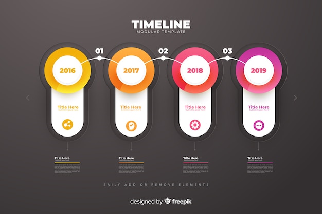 Infographic timeline charts growth template Free Vector