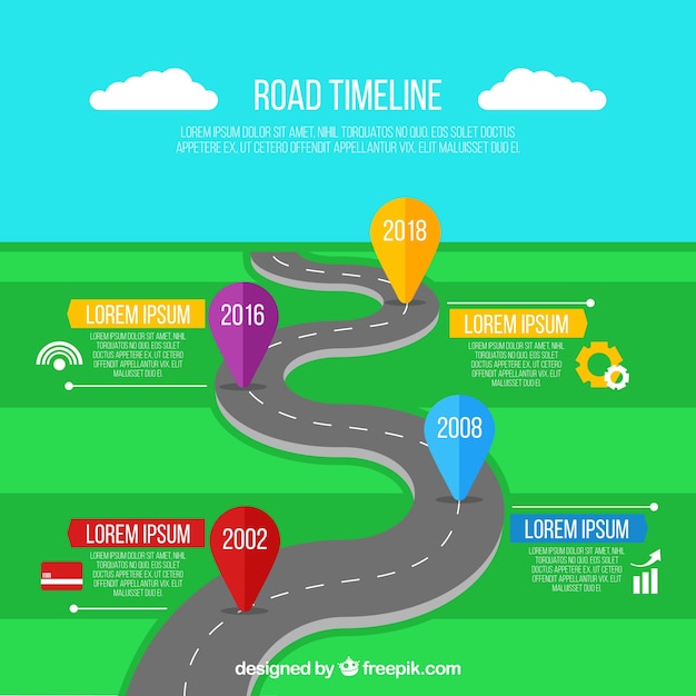 Infographic timeline concept with road Vector | Free Download