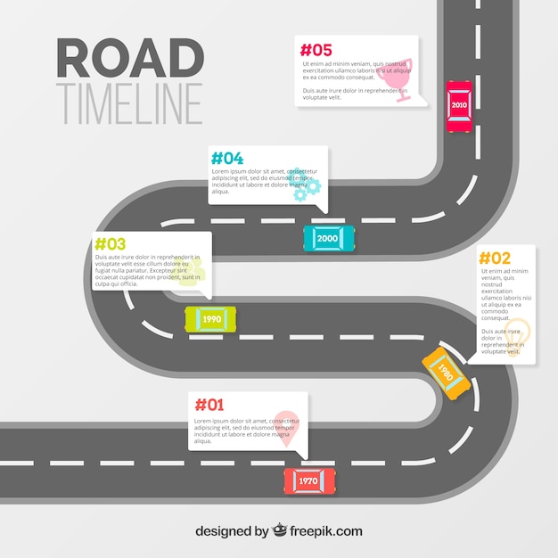 Free Vector | Infographic timeline concept with road