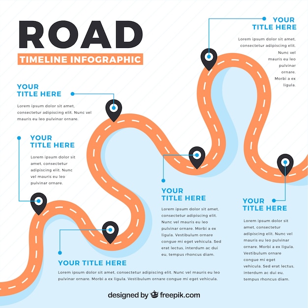 infographic timeline like a road map