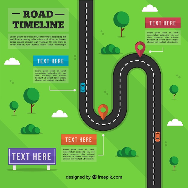 Infographic timeline with street concept Free Vector Infographic timeline with street concept Free Vector