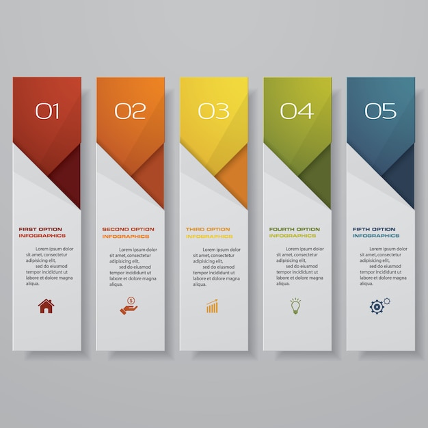 Premium Vector | Infographic with five options