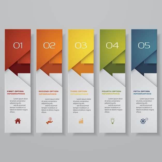 Premium Vector | Infographic with horizontal banners