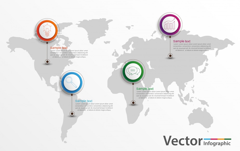 Premium Vector | Infographic world statistics template with icons for ...