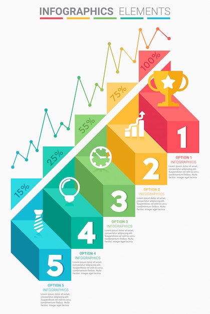 Premium Vector | Infographics business staircase