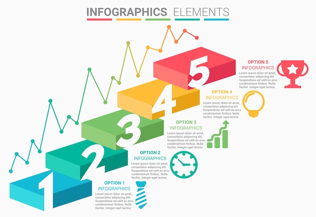 Premium Vector | Infographics design the number top five list template