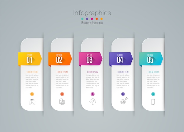 Infographics with steps and options Premium Vector