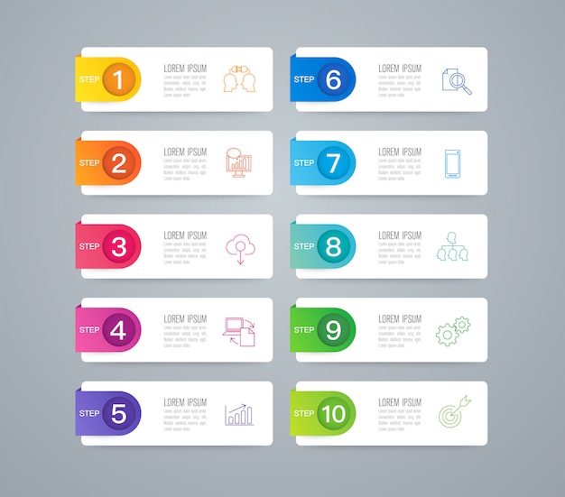 Infographics with steps and options Premium Vector