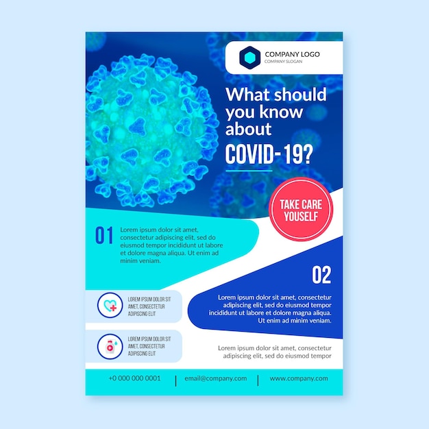 Premium Vector | Informative coronavirus flyer template