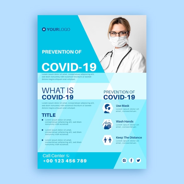 Free Vector | Informative coronavirus poster template