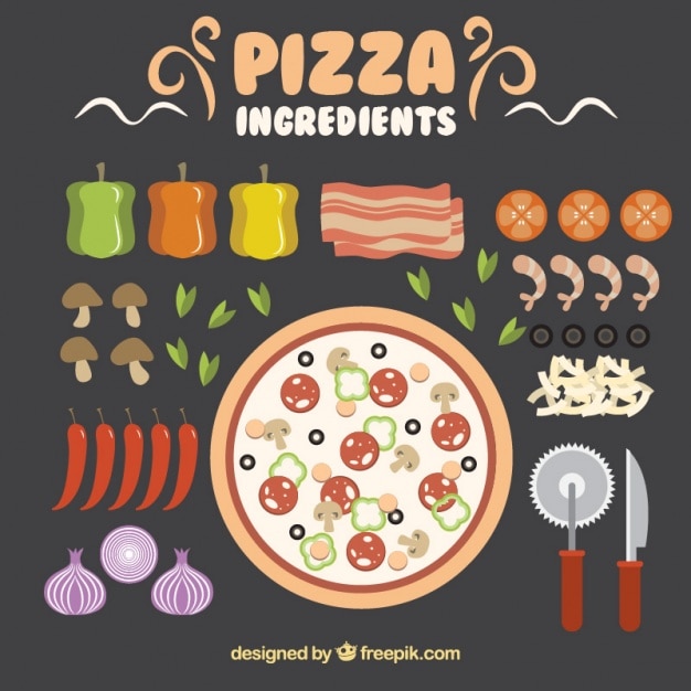 Ingredients to make a delicious pizza