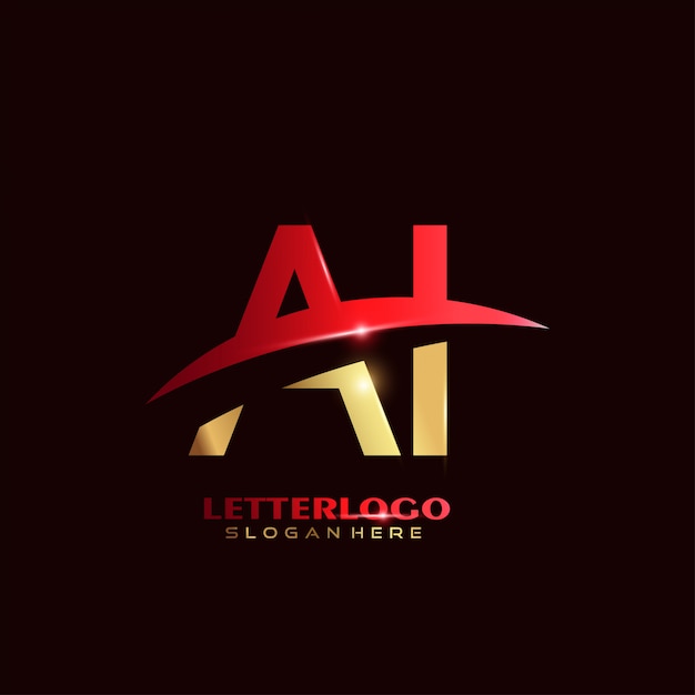 Download Free Download Free Initial Letter Ai Logotype With Swoosh Design For Use our free logo maker to create a logo and build your brand. Put your logo on business cards, promotional products, or your website for brand visibility.