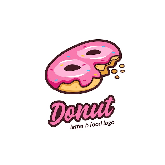 Premium Vector | Initial letter b donut logo, yummy pink doughnut logo icon