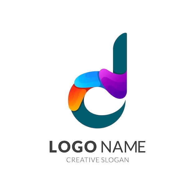 Premium Vector | Initial letter d colorful logo