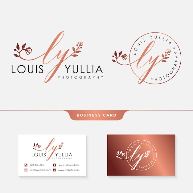 Download Initial ly feminine logo template and business card Vector ...