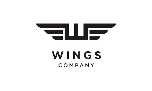 Download Initial / monogram w with wings logo design | Premium Vector