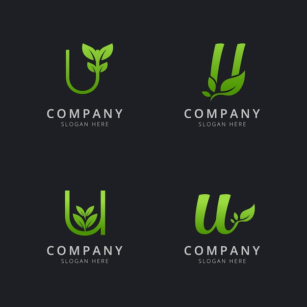 Download Free Initial U Logo With Leaf Elements In Green Color Premium Vector Use our free logo maker to create a logo and build your brand. Put your logo on business cards, promotional products, or your website for brand visibility.