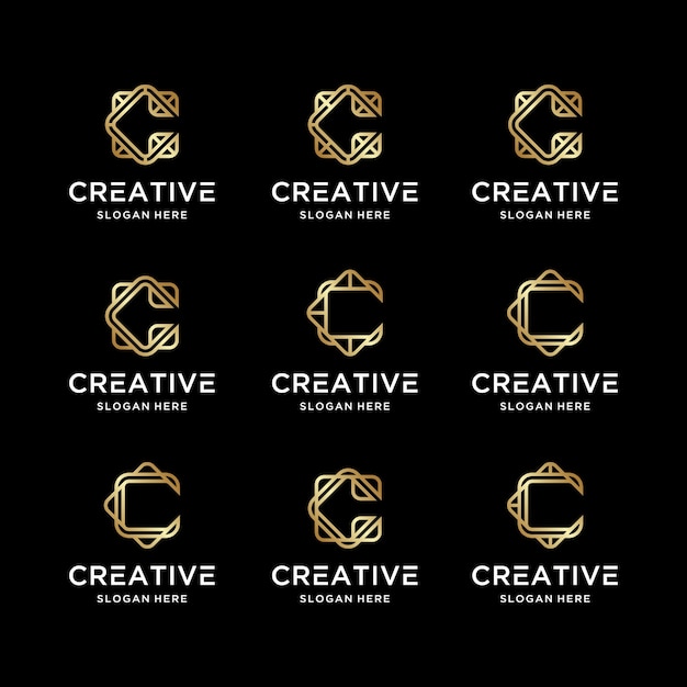 Premium Vector | Initials c logo with a golden gradient
