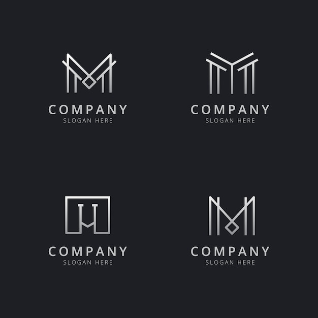 Download Free Initials M Line Monogram Logo Template With Silver Style Color For Use our free logo maker to create a logo and build your brand. Put your logo on business cards, promotional products, or your website for brand visibility.