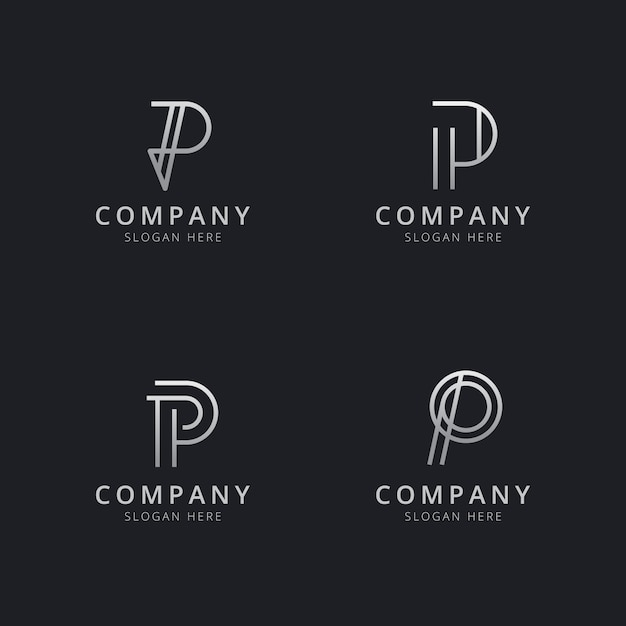 Download Free Initials P Line Monogram Logo Template With Silver Style Color For Use our free logo maker to create a logo and build your brand. Put your logo on business cards, promotional products, or your website for brand visibility.