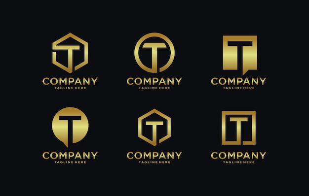 Download Free Initials T Logo Template With A Golden Style Color For The Company Use our free logo maker to create a logo and build your brand. Put your logo on business cards, promotional products, or your website for brand visibility.