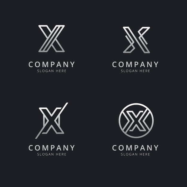 Download Free Initials X Line Monogram Logo Template With Silver Style Color For Use our free logo maker to create a logo and build your brand. Put your logo on business cards, promotional products, or your website for brand visibility.