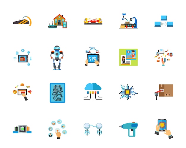 Innovative technology icon set