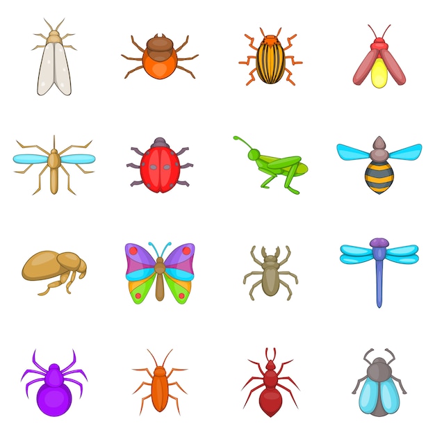 Premium Vector | Insects icons set