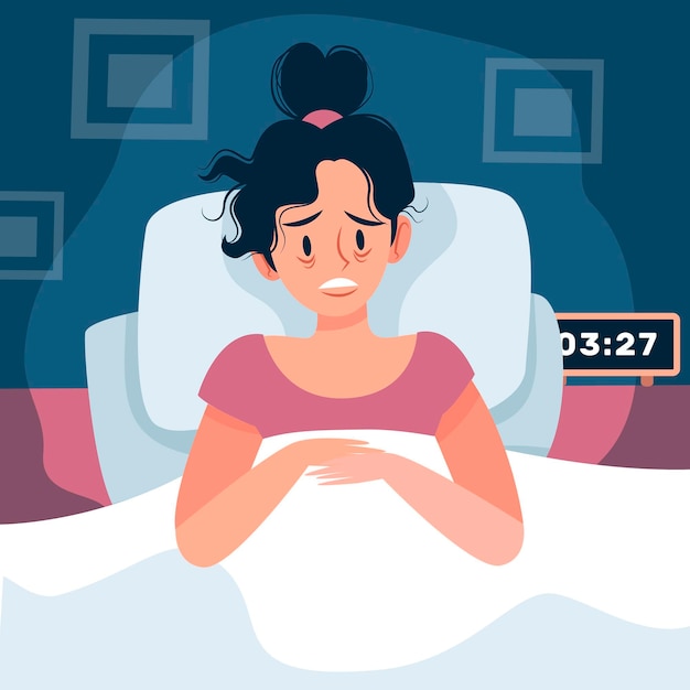 Free Vector Insomnia Concept Illustrated 