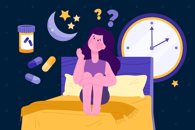 Premium Vector Insomnia Concept Premium Vector Insomnia Concept
