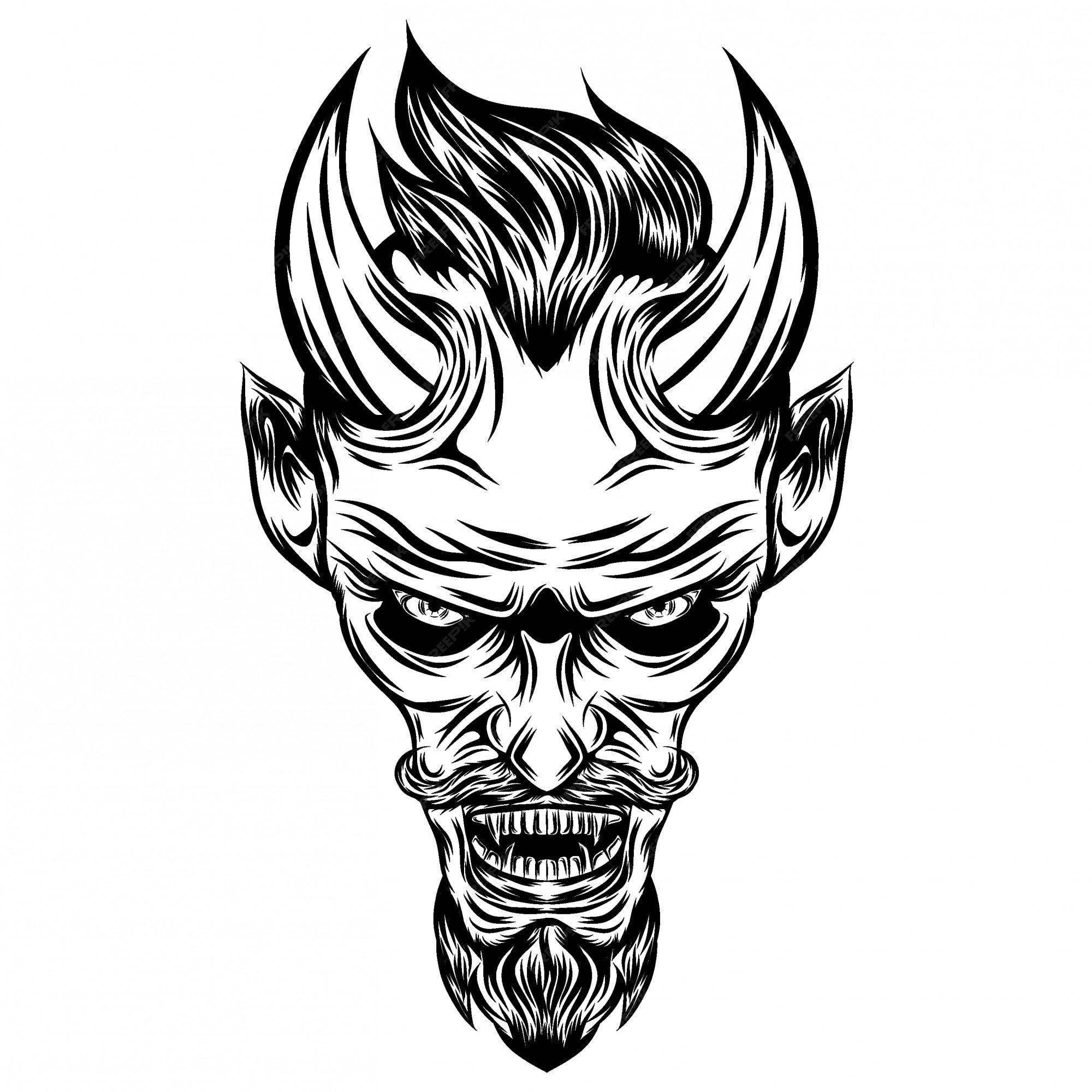 Premium Vector | Inspiration of devil illustration with glare eyes