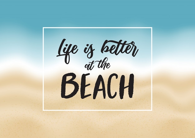 Inspirational Beach Quote Premium Vector