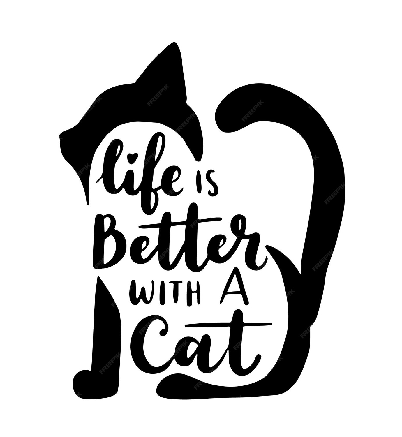 Premium Vector | Inspirational quotes about cat and domestical pets ...