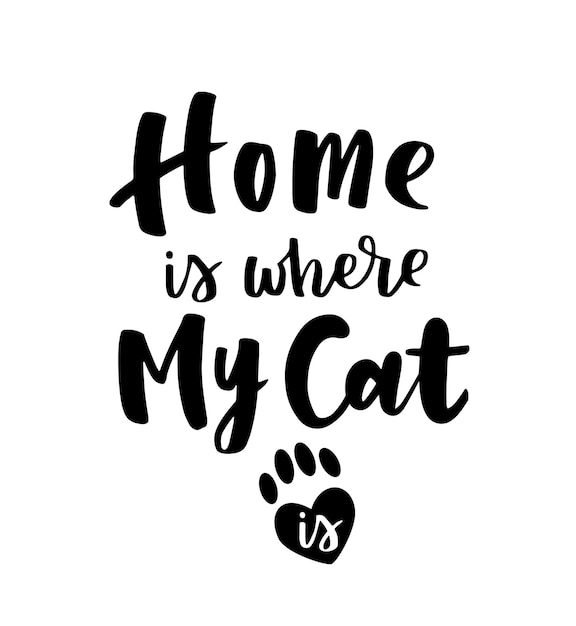 Premium Vector | Inspirational quotes about cat and domestical pets ...