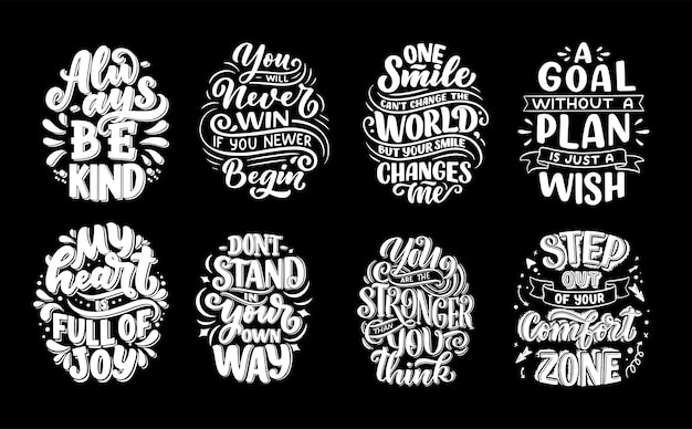 Premium Vector | Inspirational quotes. hand drawn vintage illustrations ...